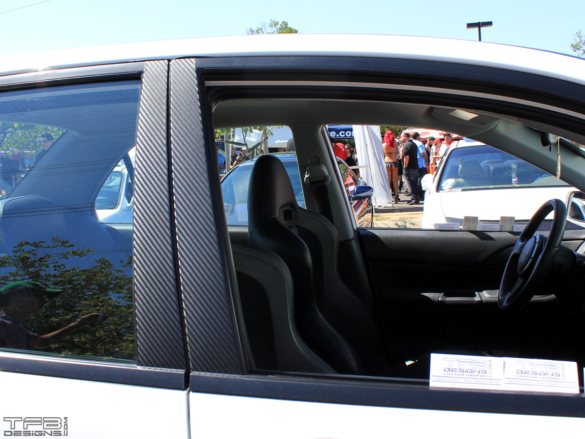 Carbon Fiber Door Pillar Overlays 2003-2006 Mitsubishi EVO 8 / 9