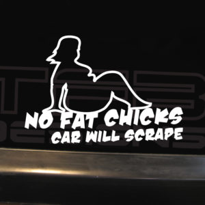 No Fat Chicks Car Will Scrape Decal – Many Colors – STYLE 2