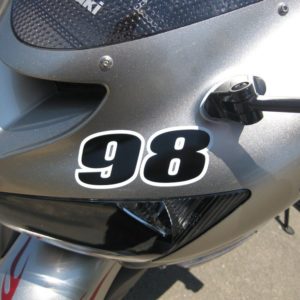 Number Decal – Sportbikes – Many Colors, fits Most Sport Bikes