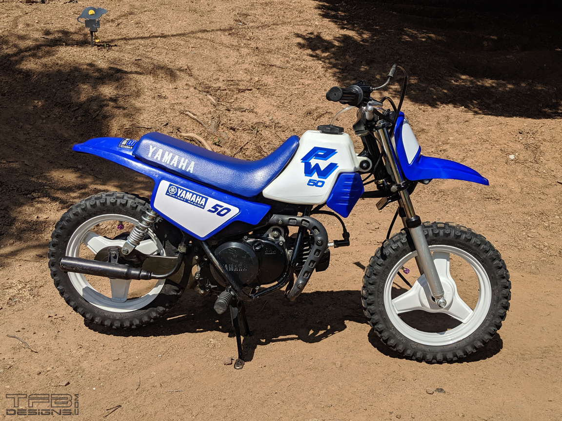 Yamaha PW50 Gas Tank Graphics Retro Style, Several Colors TFB Designs