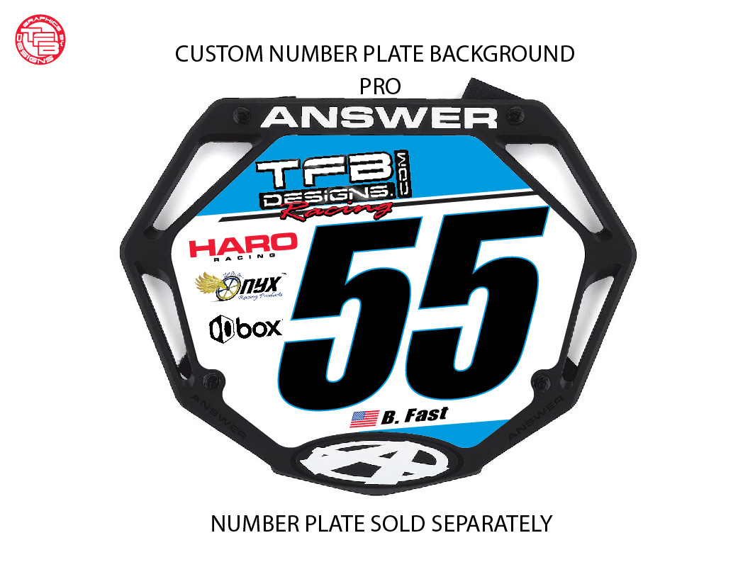 Custom BMX Number Plate Background for Answer Mini Plate (Small